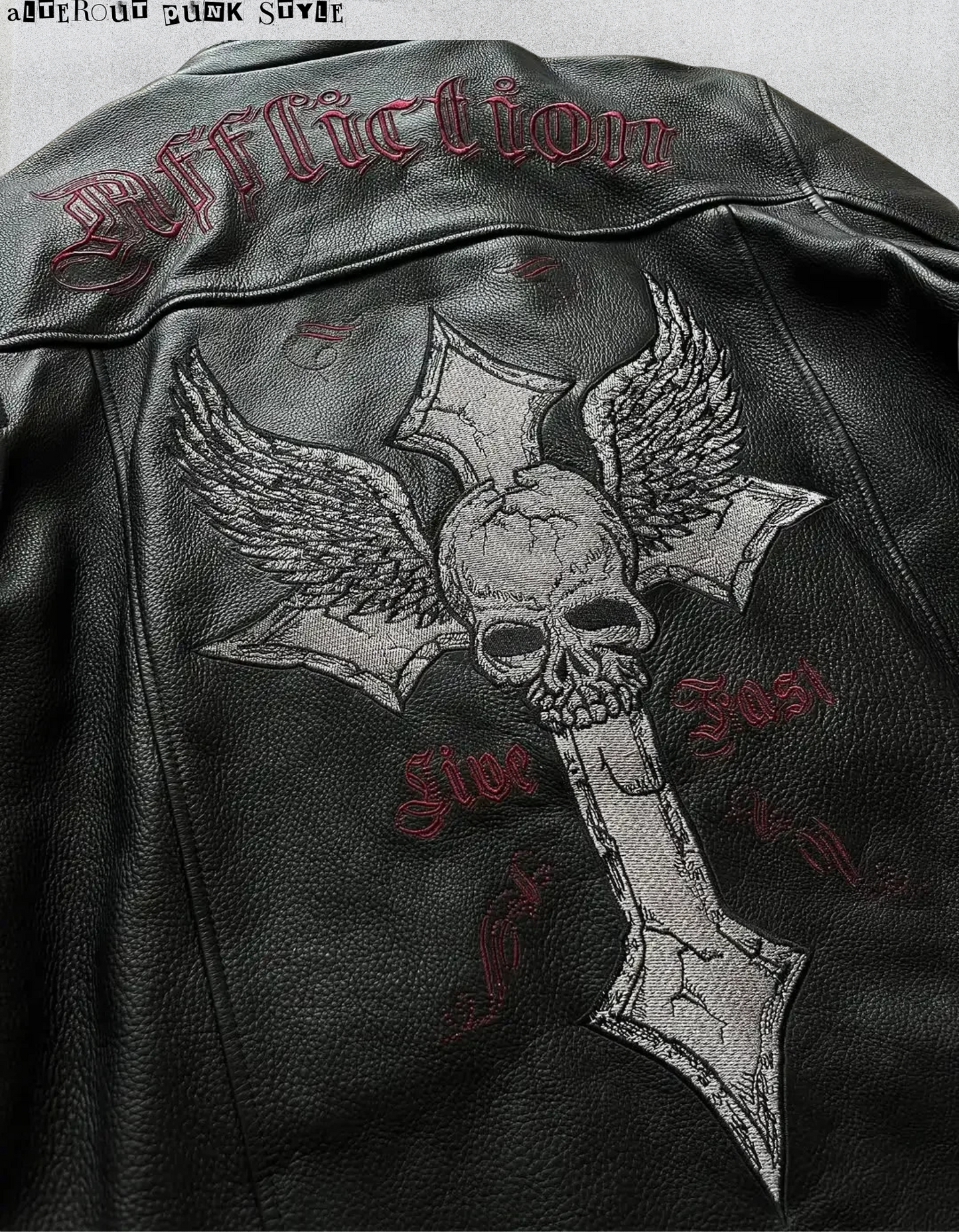 Skórzana Kurtka Punkowa Skull&Cross Rebel