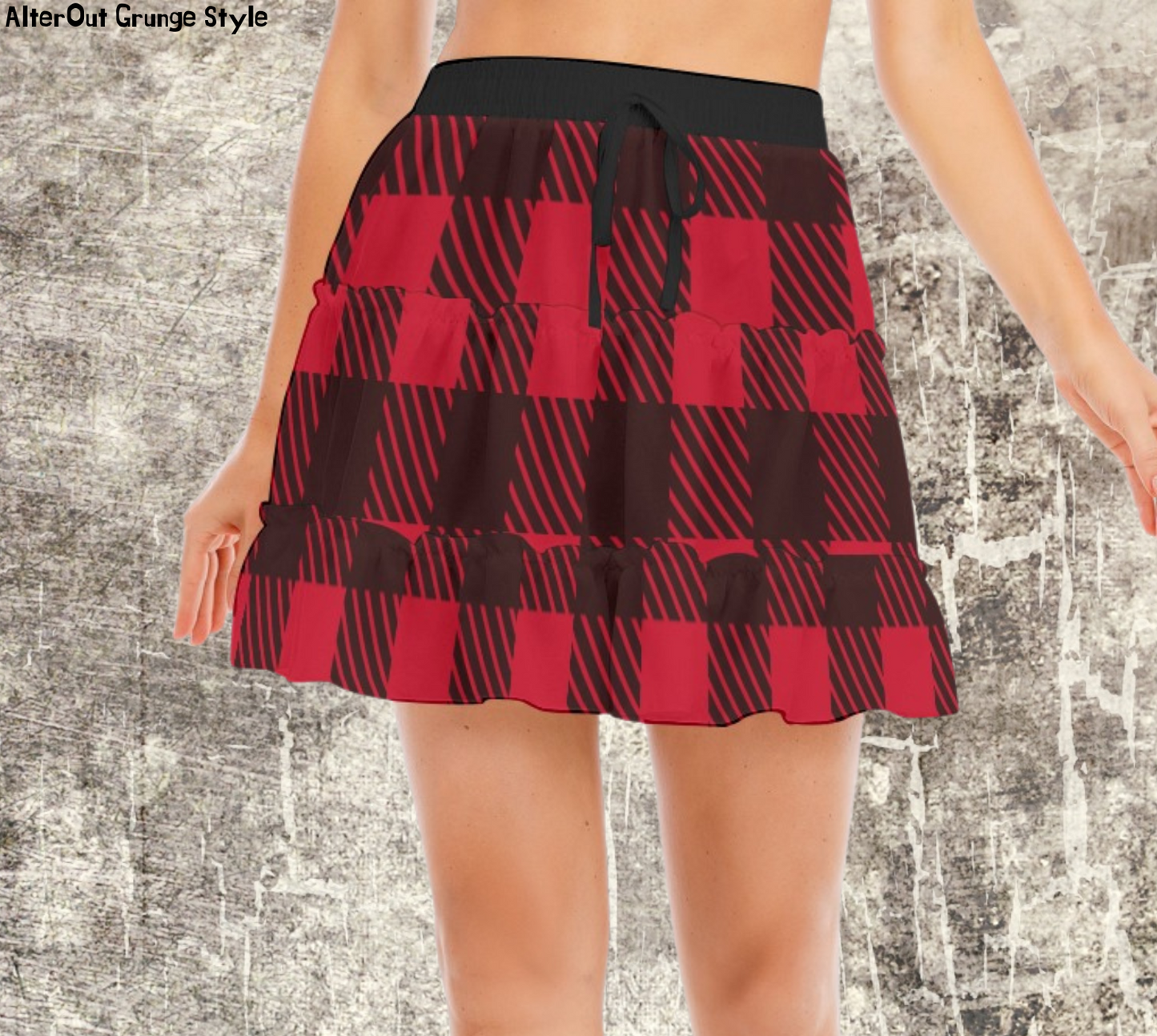 Spódniczka mini grunge w kratkę Red Riot