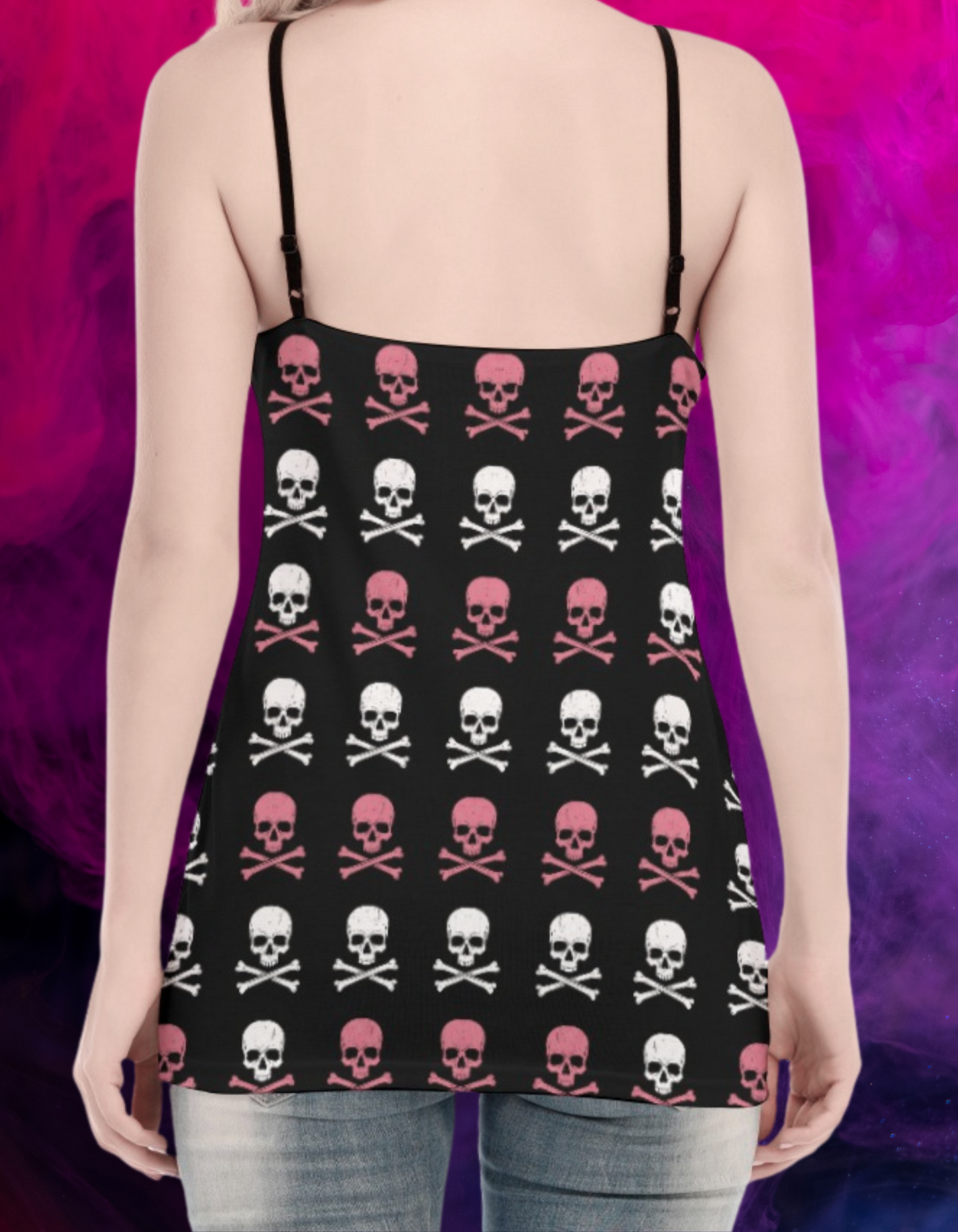 Punkowy kombinezon Pink&White Skulls