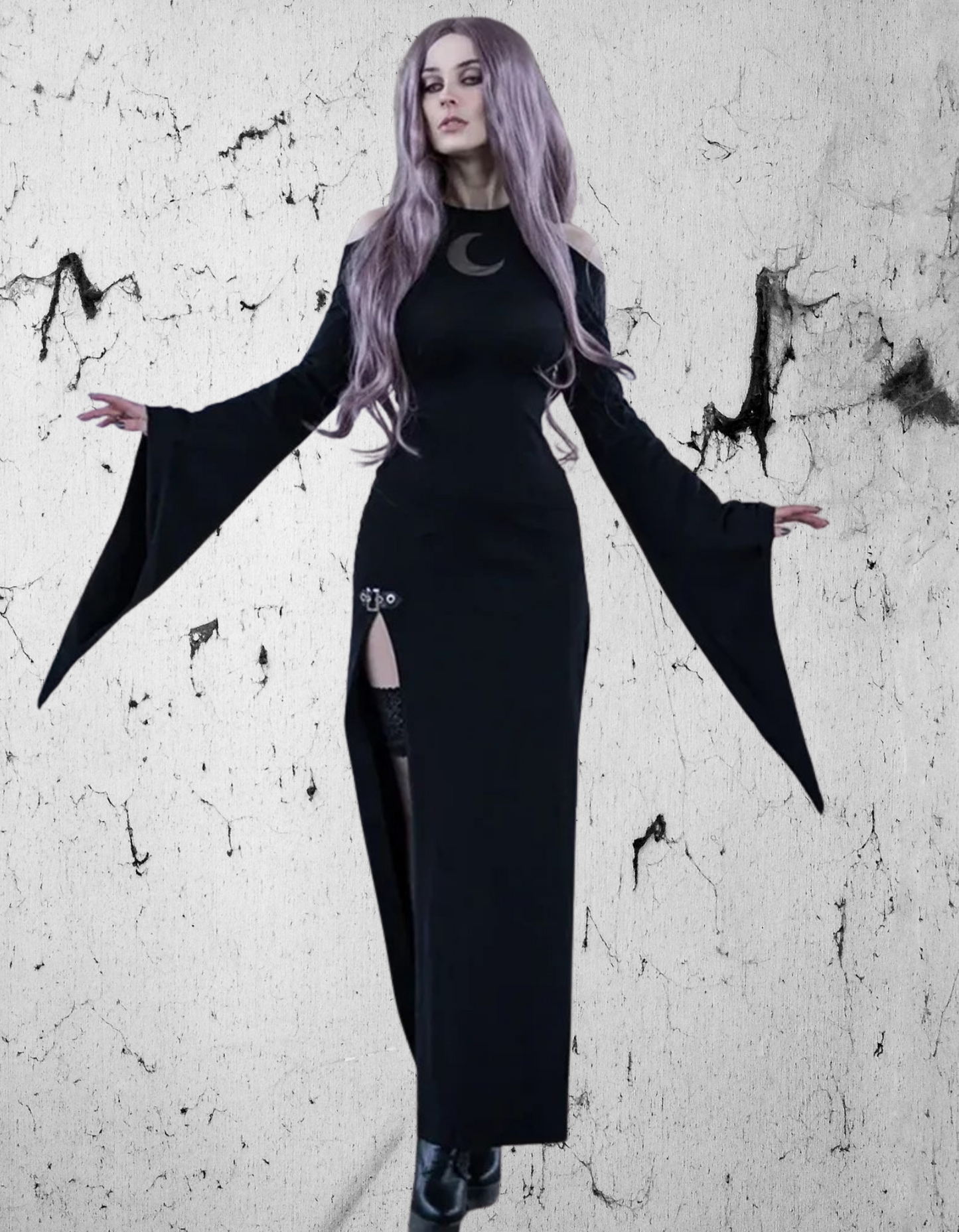 Sukienka Gotycka z księżycem Goth-Wicca